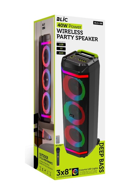 Genel Markalar BLS-58 Karaoke Box Kablosuz Bluetooth Hoparlör