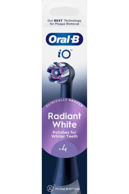 Capete de periaj de rezerva iO Radiant White Black rotunde, 4 buc