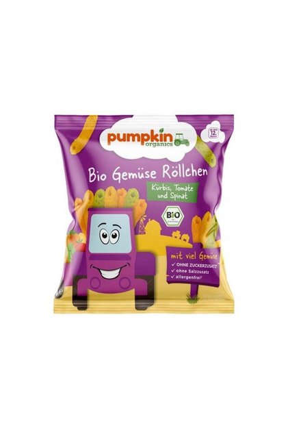 Pumpkin Organics - Snack Bio Din Porumb Cu Dovleac, Rosii Si Spanac 20G, 12+