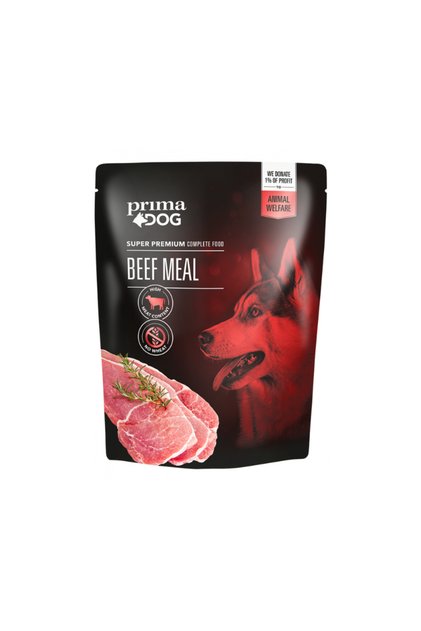Prima Dog hrana umeda caini cu vita, 260g