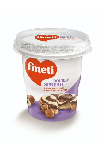 Crema tartinabila Double cu cacao, alune de padure si crema alba de lapte 400 g