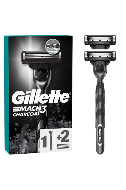 Aparat de ras Gillette Mach3 Charcoal, 1 maner + 2 rezerve