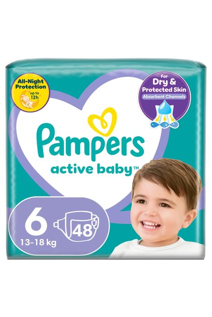 Scutece Active Baby Marimea 6, 13-18 kg, 48 buc