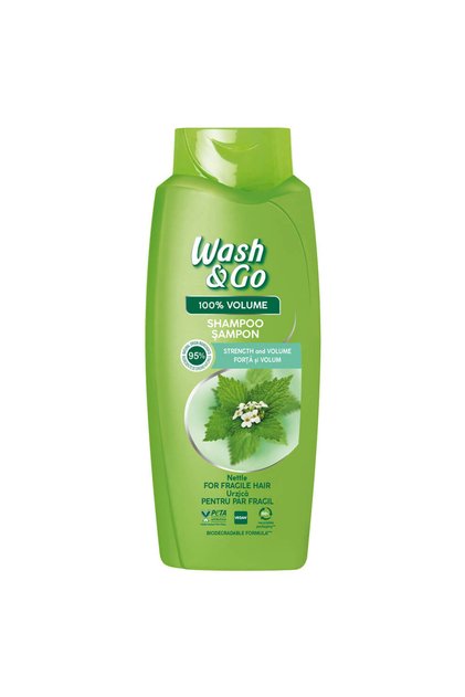 Sampon pentru par fragil Wash & Go, cu extract de urzica, 675 ml