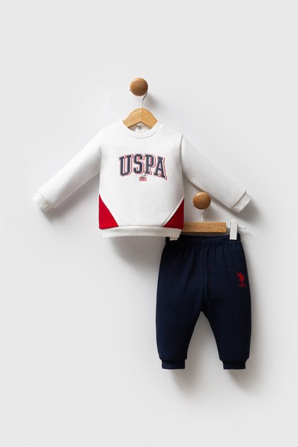 U.S. Polo Assn Erkek Bebek Beyaz Takım