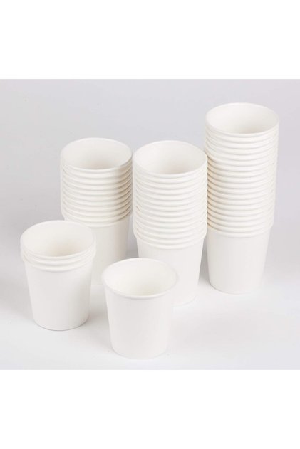 4oz Disposable White Paper Coffee Cups no lids 100ct, mini coffee cups