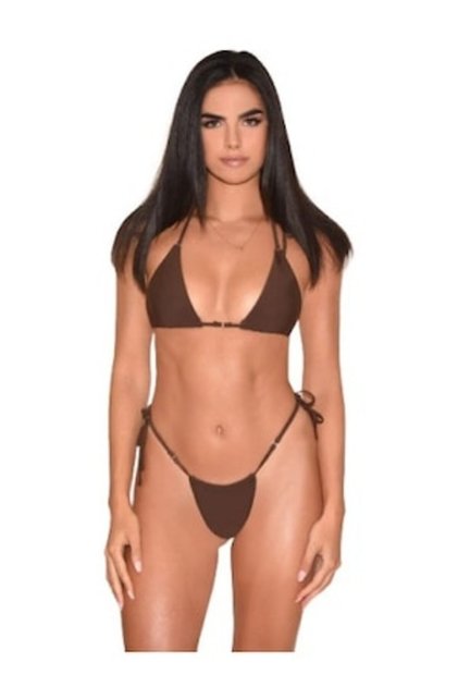 - Costum de baie, două piese, culoare maro, mărimea M