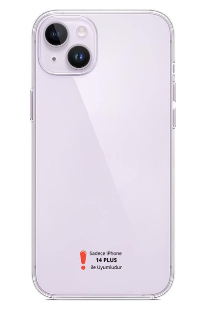 [Şeffaf Mika] iPhone 14 Plus Uyumlu SERT Şeffaf Mika SARARMAZ İnce Fit Toz Korumalı Kılıf