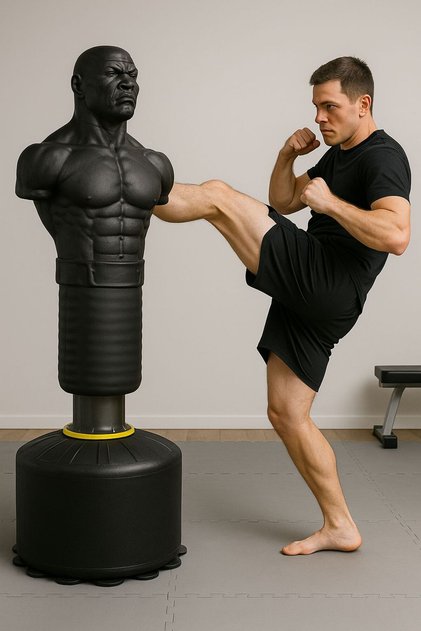 Boks Standı 180 Cm Adam Şekilli Silikon Boks Standı Siyah