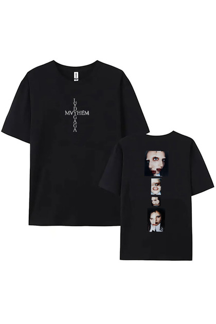 Tarzsokak Siyah Tees Şarkıcı Lady Gaga Mayhem Baskı leri Yaz
