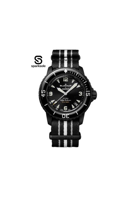 【極美品】ブランパンスウォッチ OCEAN OF STORMS SO35B400 Swatch x Blancpain Ocean Of Storms SO35B400 -SPARKSOLE - Fiyatı