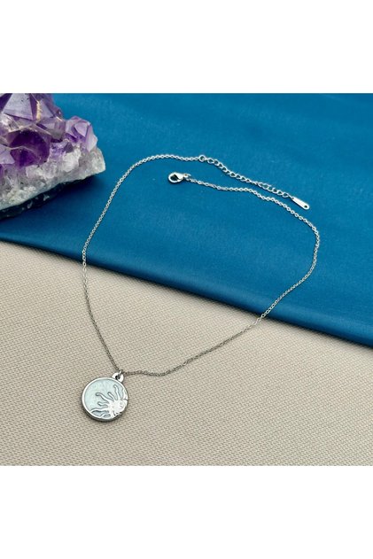 Steel Pearlescent Sun Chain Necklace