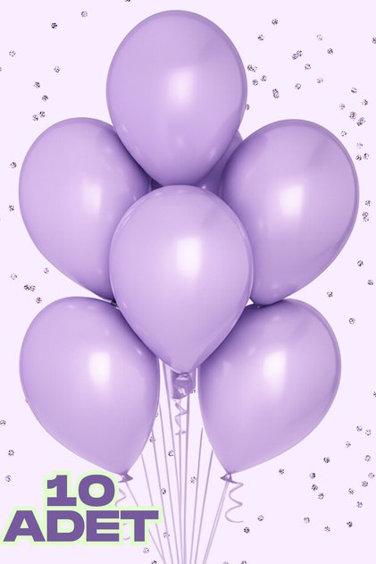10 Pieces Metallic Lilac Shiny Balloon Birthday Celebration Ornament and Material