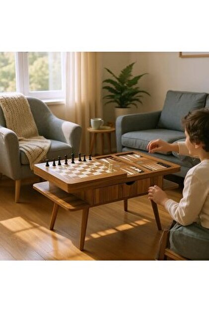 Azra Mobilya Çok Amaçlı Çekmeceli Orta Sehpa | Satranç – Tavla