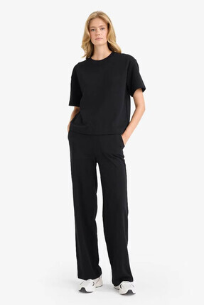 Defacto Wide Leg Geniş Paça Siyah Kadın Eşofman Altı D3759ax/bk81