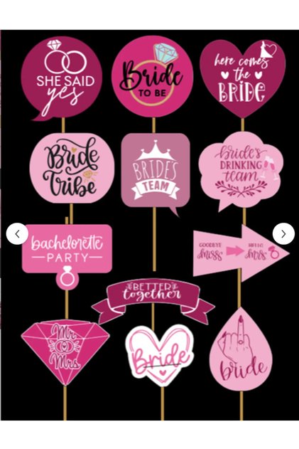 Set of 12 large size bachelorette talk balloons henna night bride to be bride's team she said yes