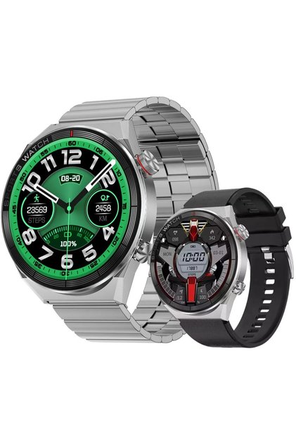 DT WATCH3 MATE - Έξυπνο ρολόι με Bluetooth, GPS Track, Fitness Tracker, Μεταλλικό και Σιλικονούχο, Γκρι