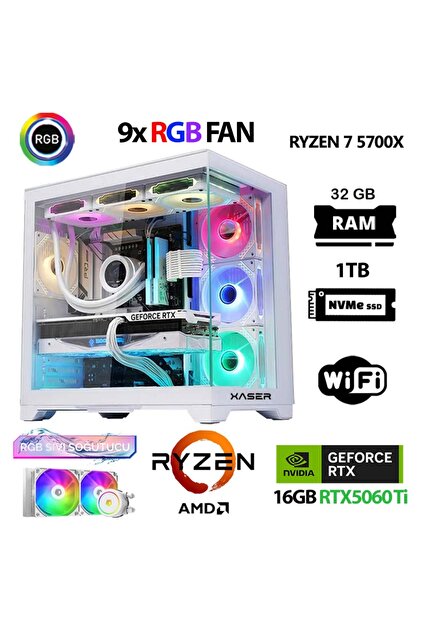 Xaser SovaX60 Ryzen 7 5700x 32GB Ram 1TB M.2 SSD 16GB RTX5060Ti