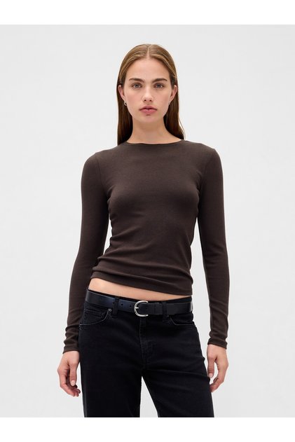 Kadın Koyu Gri Modern Shrunken T-Shirt
