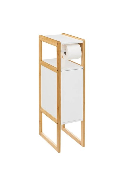 Θήκη χαρτιού υγείας 5Five Natureo με ντουλάπι, MDF, 33x20x80 cm, λευκό