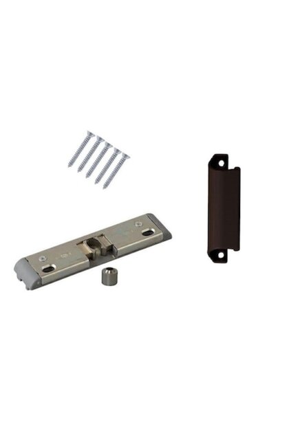 Kit sistem de inchidere usa balcon, cu bila si maner tip scoica maro inchis, falt profil 13m
