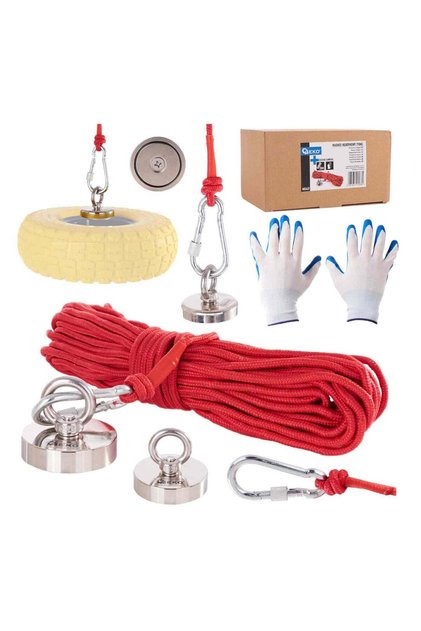 SET MAGNET NEODIM 170KG CU FUNIE 20M SI MANUSI