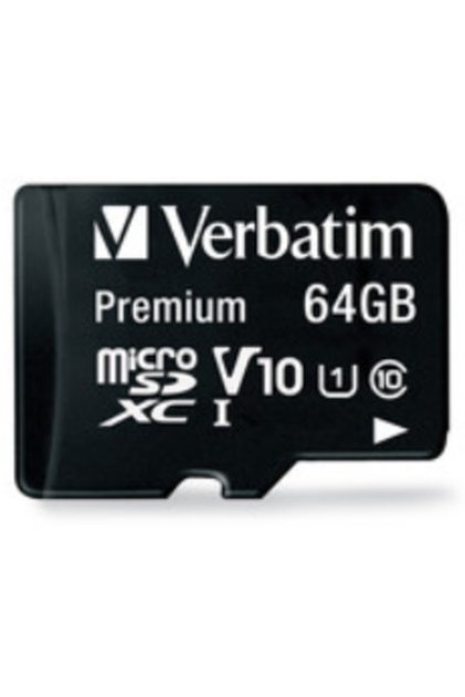 Κάρτα μνήμης Verbatim, microSDXC, 64 GB, Κλάση 10 + Προσαρμογέας SD