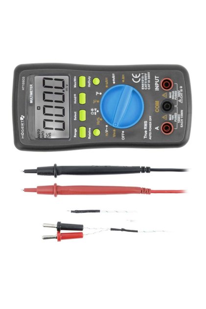 Multimetru digital universal, gamă automată, testare diode, gamă 0-600 V, max. 10 A, Hogert Technik