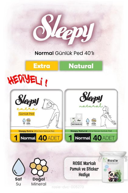 Natural and Extra Daily Pad Normal 40S and Rosie Gift