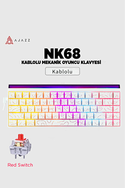 Ajazz Nacodex NK68 Desenli Kablolu Ergonomik Mekanik Oyuncu