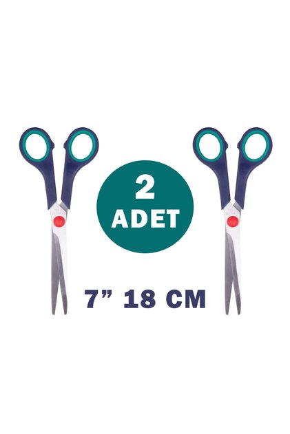 2 Adet Makas 18 CM Paslanmaz Çelik Kağıt Makası Terzi Makas