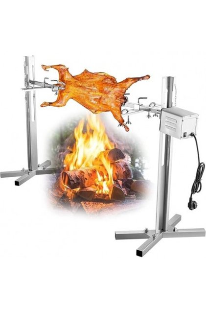 Rotisor Electric Gratar, Inox, 25 kg, 220V, 25W, Tija 110 cm, Motor Puternic, Kit Complet