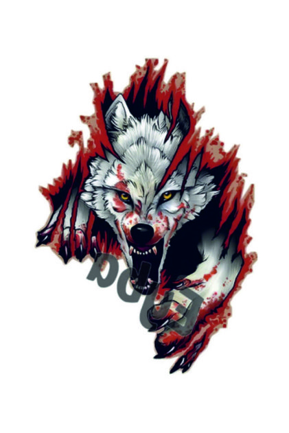 Turkish Flag White Right Wolf Bozkurt Brown Wolf Sticker 26X18 cm