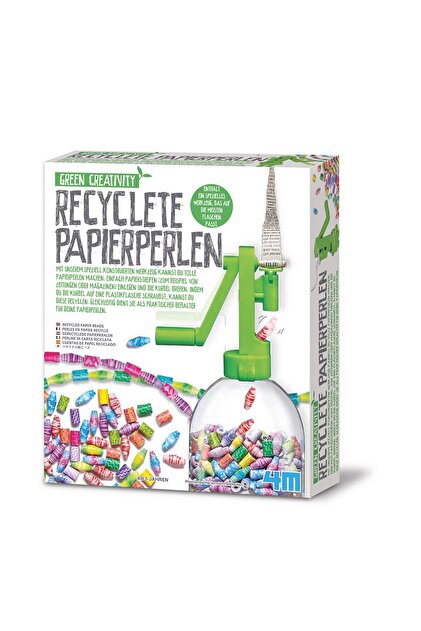 Set educativ, Margele din hartie reciclata, Green Creativity, 4M, + 5 ani