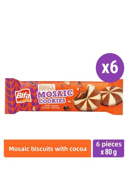 Baker's Favorite Cocoa Cream Mosaic Biscuits 80 Gr X 6 Pieces