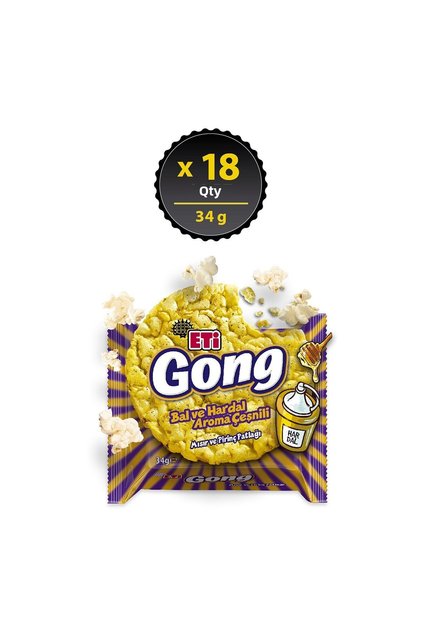 Gong Honey and Mustard Flavored Corn and Rice Pops 34 g X 18 Pieces
