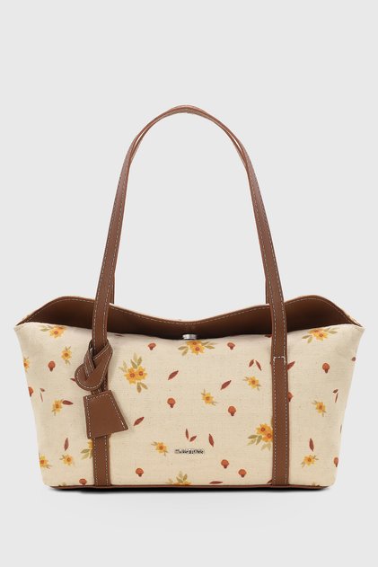 Daisy Patterned Covered Bowling Shoulder Bag 270