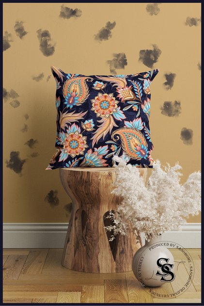 Sun Dream Turquoise Tulips - Tulip Patterned Decorative Gift Throw Pillow - Pillow Case