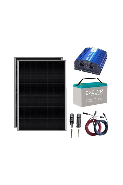 Mini Bağ Evi Solar Paketi 1200W İnverter 250W Güneş Paneli 2 x 100Ah Jel Akü