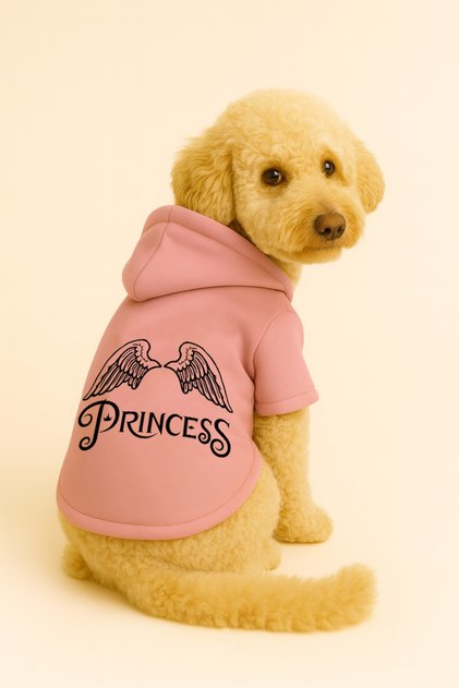 Hooded Sweatshirt Dog And Cat Outfit Dark Pink Princess