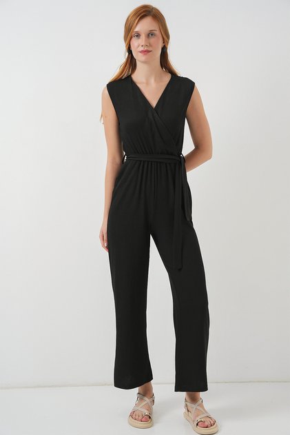 7021 Knitted Overalls - Black