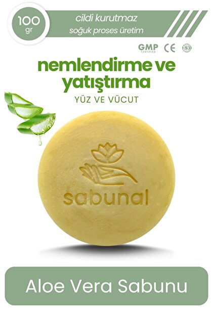 sabunal Aloe Vera Sabunu - Nemlendirici ve Yattrc Bitkisel Doal Sabun  100 gr - Fiyat, Yorumlar