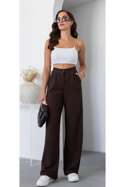 Venice/////////Double Fabric Women's Palazzo Pants with Side Pockets