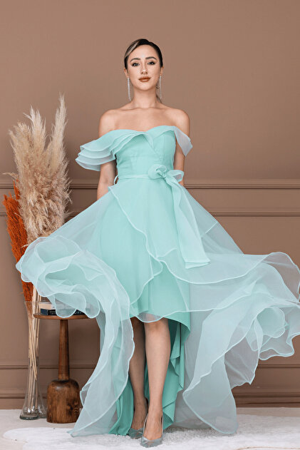 sachin and babi light blue dress Pistachio Green Silk Midi Slip Dress Open Back and Flowy Sun Skirt  Bridesmaids, Wedding Guest Outfit main image 1