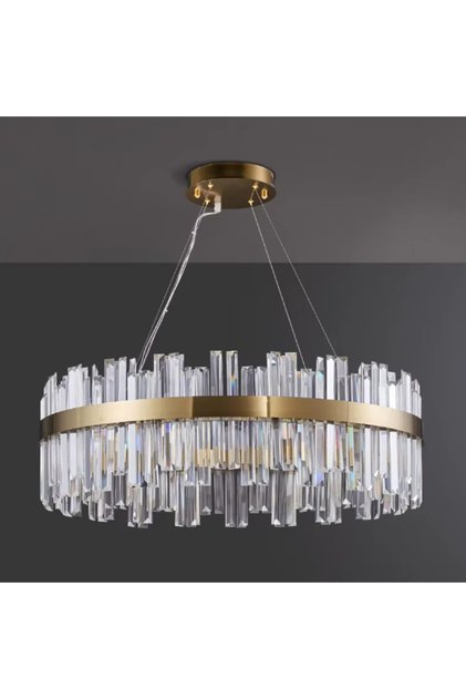 Candelabru LED Chloe S 80W 3000K (lumină caldă) cu decor de cristal, diametru 60cm