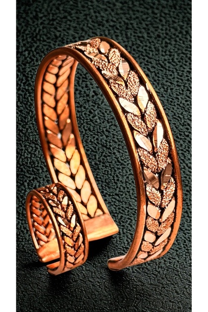 100% Pure Copper Bracelet Set of 2 Handmade Natural Very Useful for Health