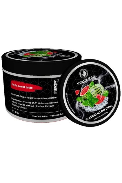StartKaif Hookah Flavor, Watermelon Chill, από κυτταρίνη, χωρίς νικοτίνη ή καπνό, 200g
