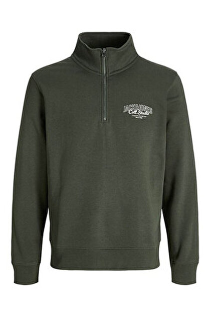 Jack & Jones makoto Halfzip Siyah Erkek Sweatshirt 12278608