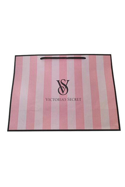 Victoria's Secret Alışveriş Çantası Large - Yeni Pembe Çizgili