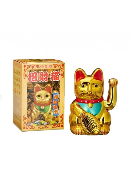 Maneki Neko Japon Şans Kedisi Sallanan Patiyle Huzur Bereket Sağlık Uğur Getiren Dekoratif Figür